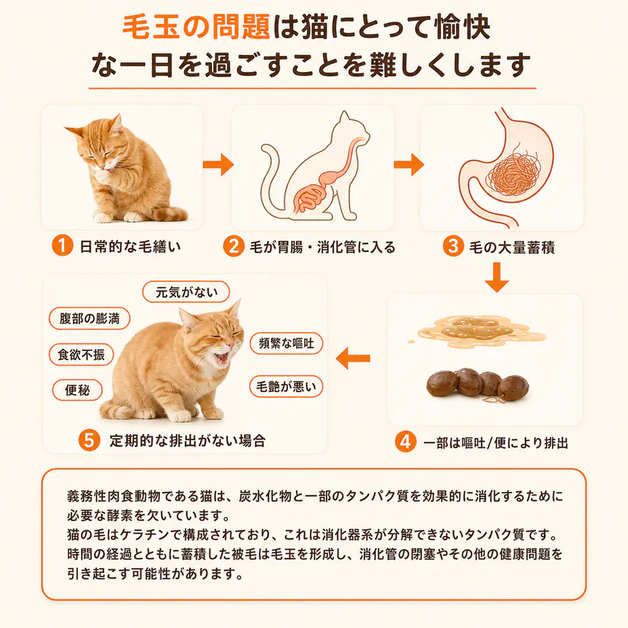 プアインタ 毛玉ケアタブレット 猫用 ケレフィオ酵素配合
