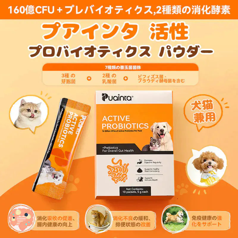 【毛玉・お腹のWケア】プアインタ 猫用 毛玉ケアタブレット ＆ 乳酸菌セット